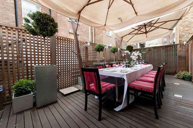 Mercure London Hyde Park Hotel Terrace Dining Table